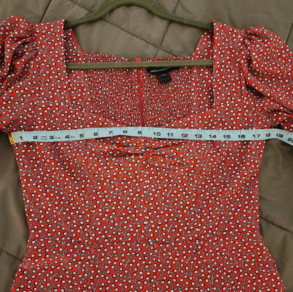French Connection Elao Drape Puff Sleeve Dress Size 8 - EUC - Picture 9 of 11